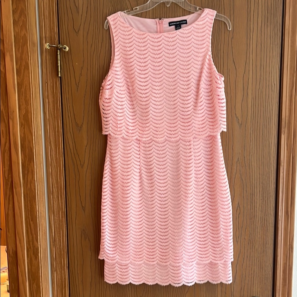 American Living Pink Lace Sheath Mini Dress